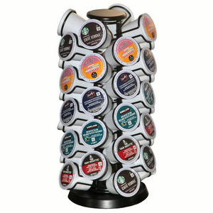 Coffee Pod Holder Carousel Stand for Nespresso Vertuo Capsule Storage Organizer with Extra Space for Coffee Mate Silent Rolling