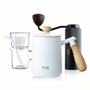 H1A Coffee Grinder Set, Pour Over Coffee Maker Set, Kit Includes Stainless Steel Gooseneck Kettle, Manual Coffee Grinder & Coffee Dripper Brewer & 40 pieces of coffee filter paper, Great Replacement for Coffee Machines, Excellent Coffee Gift (black)0