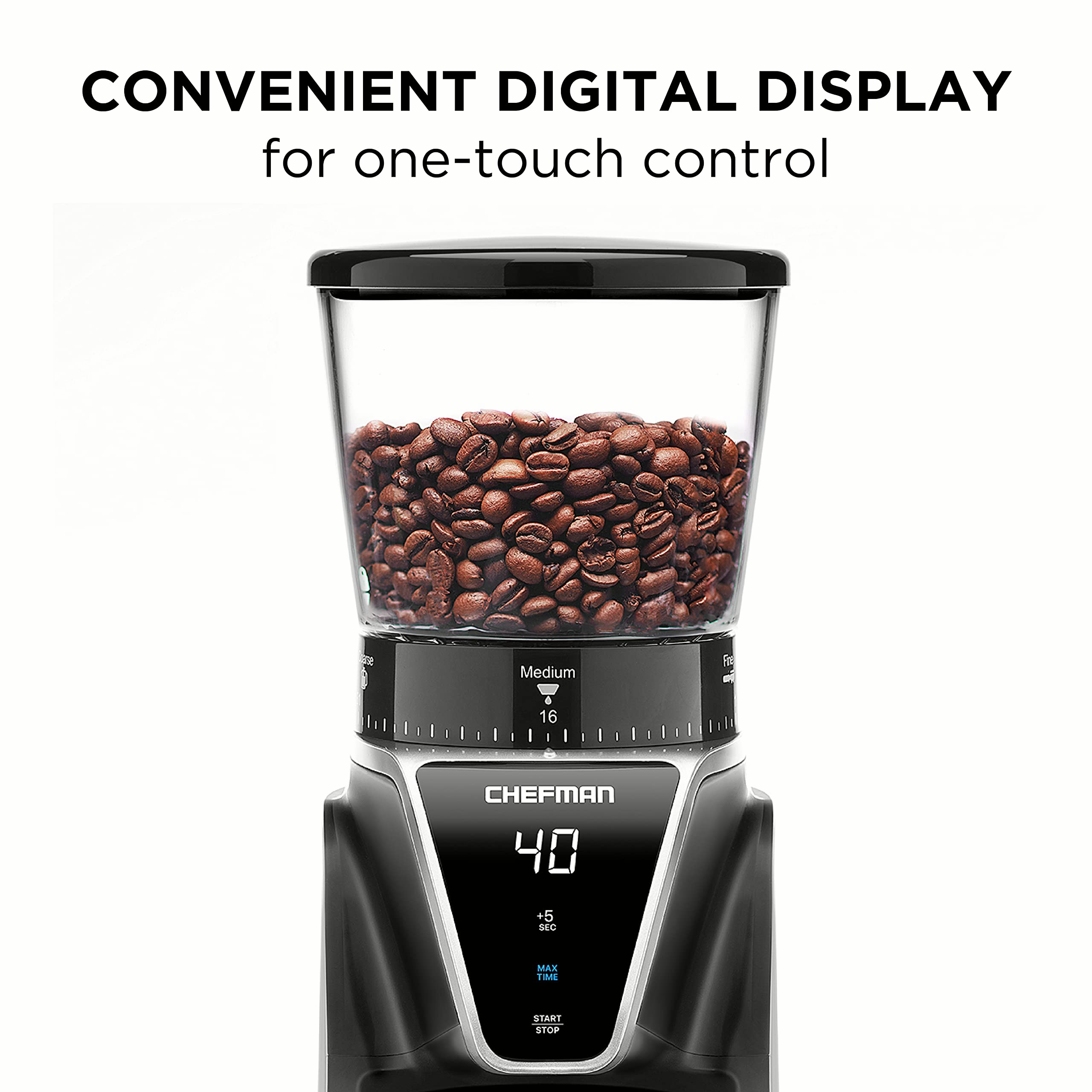 Conical Burr Coffee Grinder, Create The Boldest & Most Flavorful Grind With 31 Settings From Coarse To Extra Fine, One-Touch Digital Control & 9.7-oz Bean Capacity