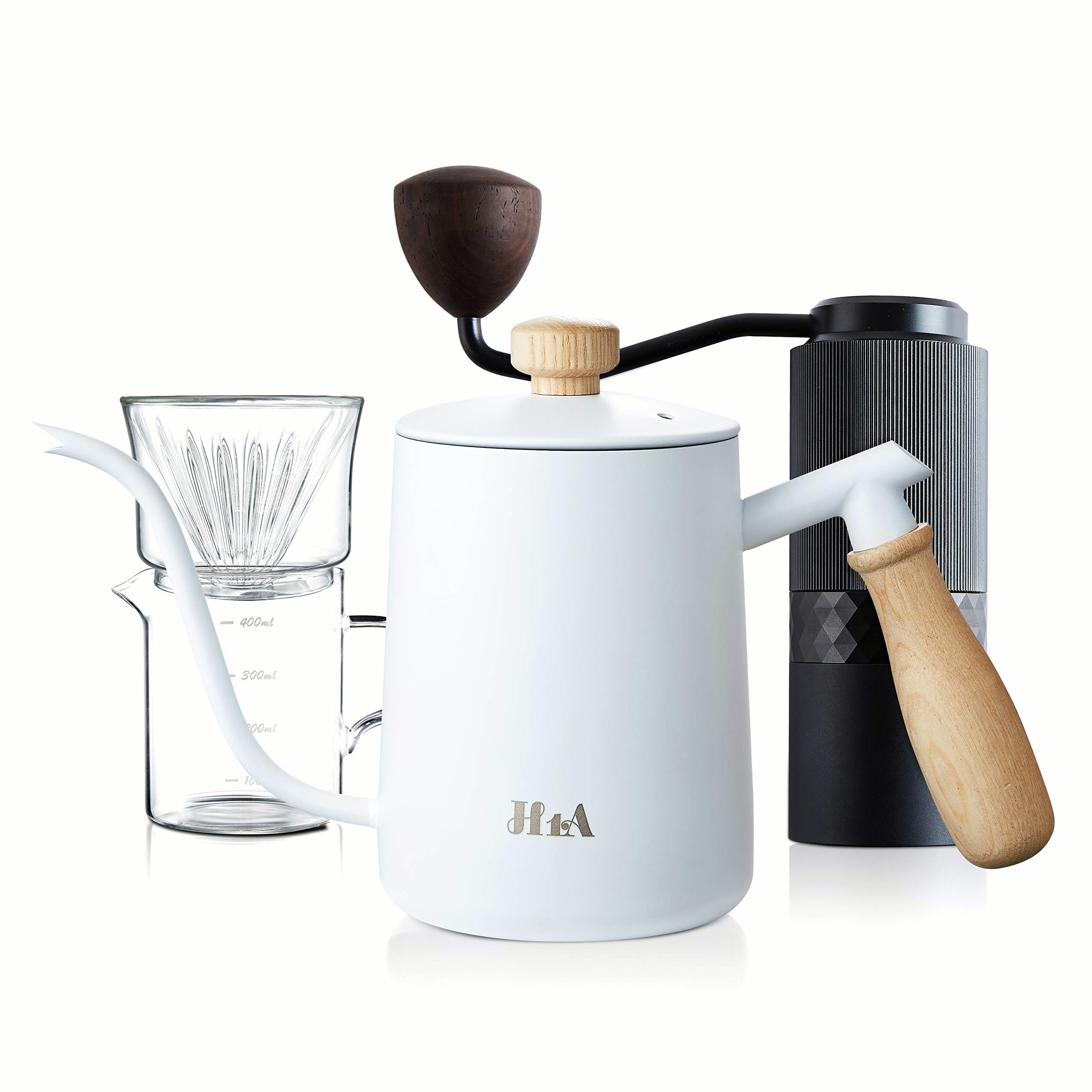 H1A High End Pour Over Coffee Kettle Set (White) – kelopa