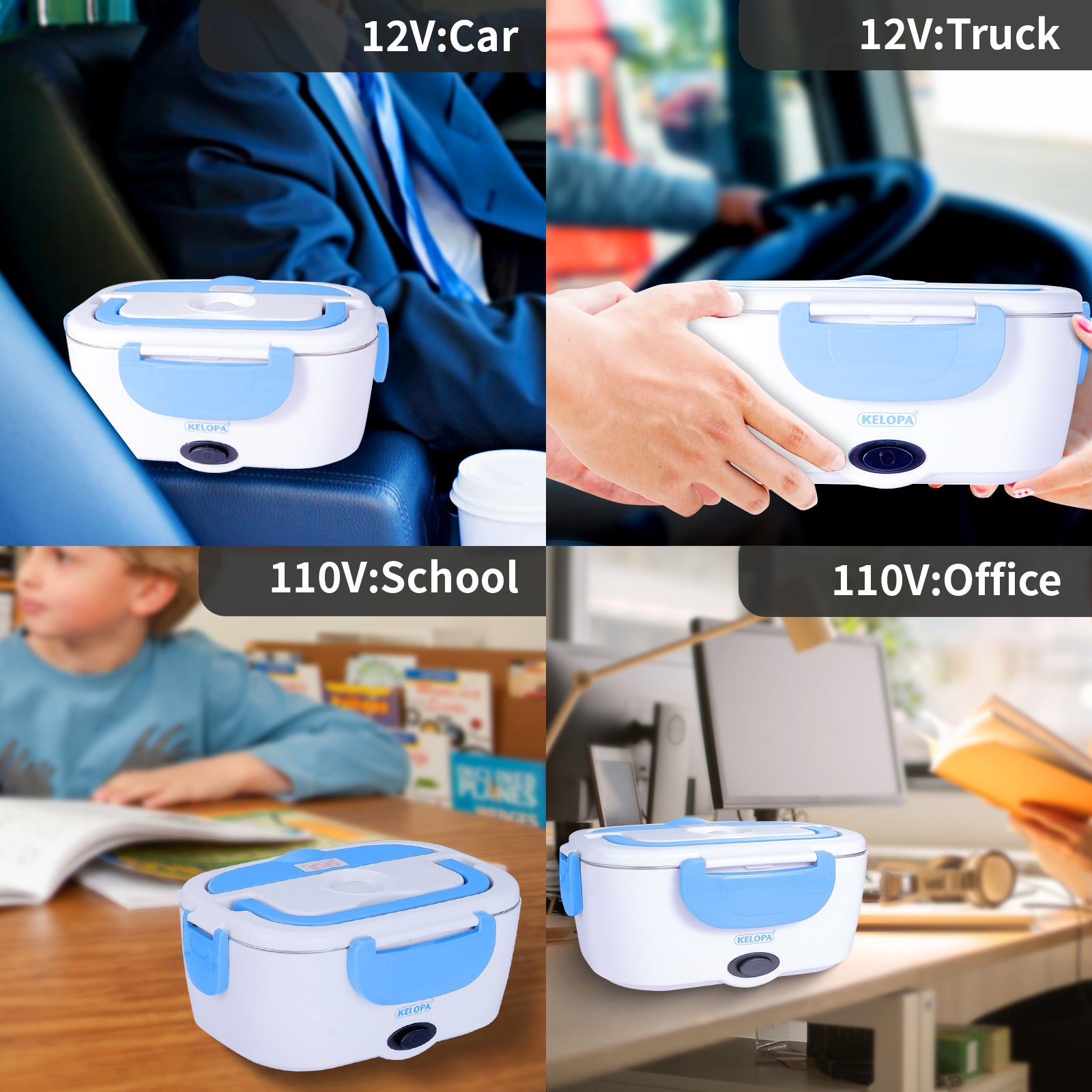 110V Electric Heating Lunch Box Portable for Car Office Food Warmer  Container US