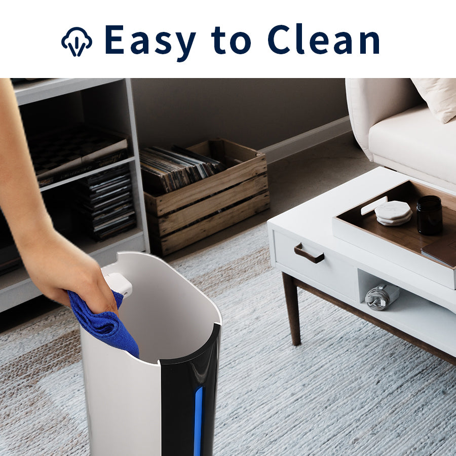 KELOPA Freestanding Humidifier with Top Fill 9L/2.4Gal Water Tank, Cool Mist Ultrasonic Air Humidifiers with Essential Oil, Adjustable 360° Nozzle, Whisper Quiet Operation, Sleep Mode, Auto Shut Off, for Home, Bedroom, Baby room, Office, Plants(Black&White)