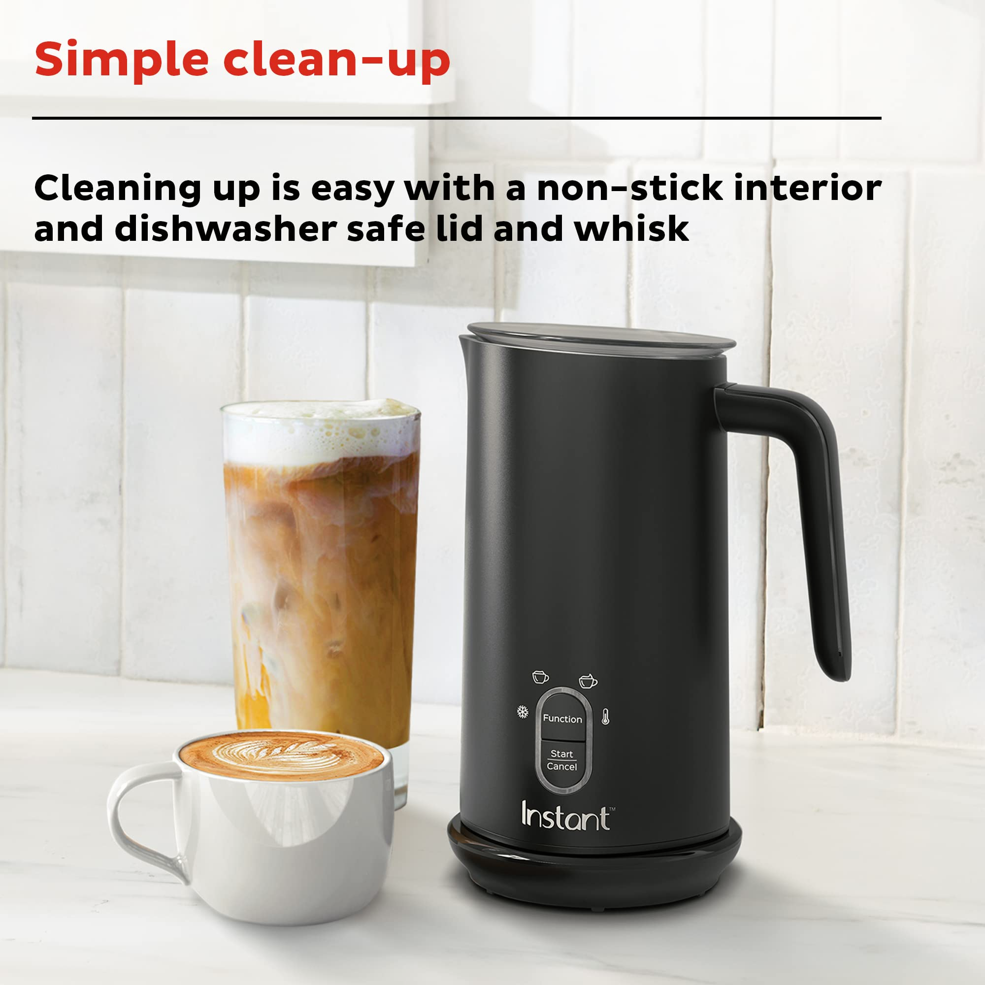 Milk Frother, 4-in-1 Electric Milk Steamer, 10oz/295ml Automatic Hot and Cold Foam Maker and Milk Warmer for Latte, Cappuccinos, Macchiato, 500W
