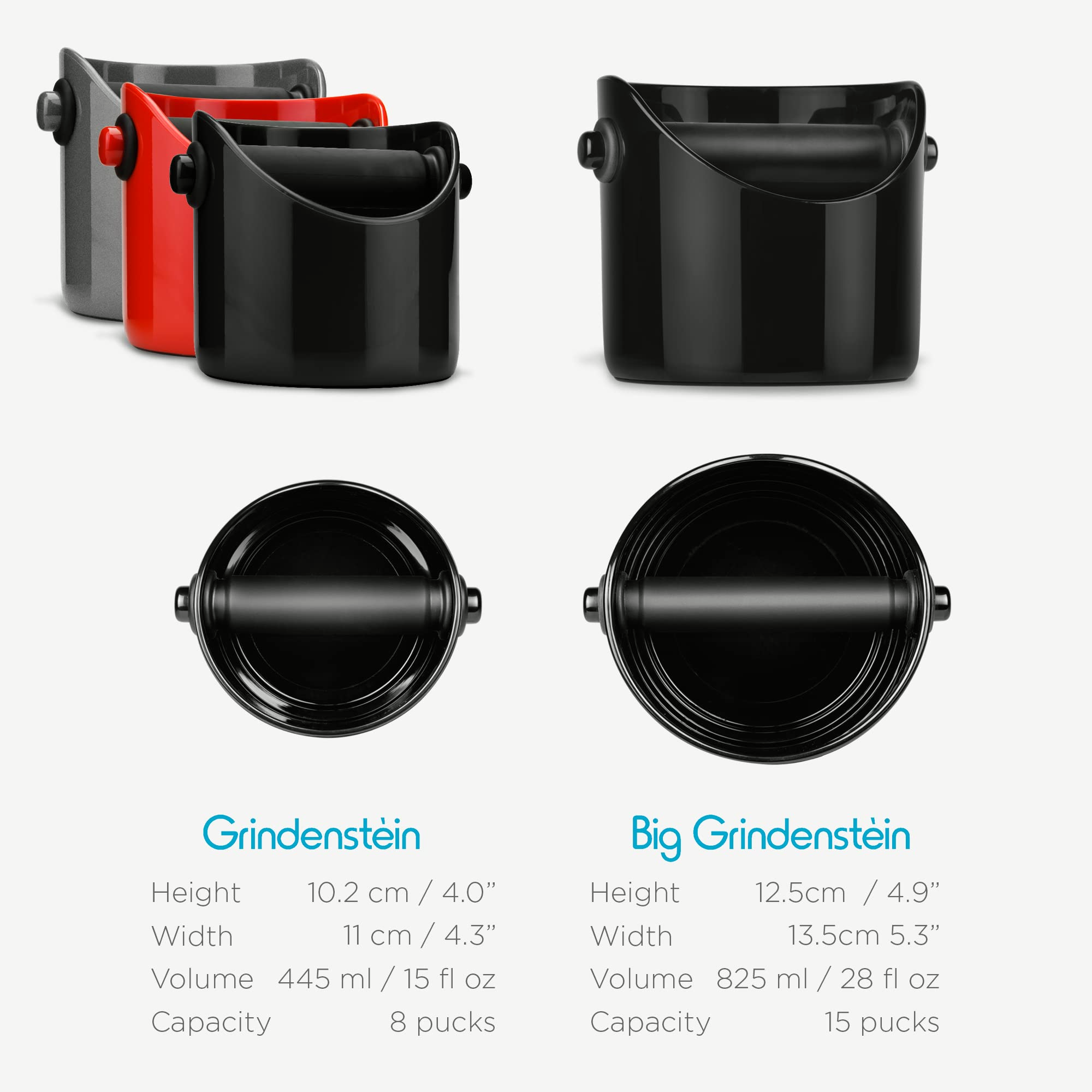 Modern Espresso Knock Box | Sturdy & Compact Coffee Knock Box | Space-Saving Coffee Ground Bin with Durable Knock Bar | Easy-To-Clean Espresso Knock Boxes | Black (Big)